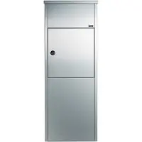 Allux Paketbriefkasten 600 Parcel RS, Edelstahl, 38 x 105 x 23 cm, mit Ruko-Sicherheitsschloss
