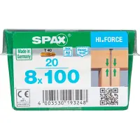 Spax Tellerkopfschrauben 8.0 x 100 mm TX 40 - 20 Stück Edelstahl GLO763026595