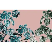 Overig Vliestapete "Digitaldruck Vlies - Monstera Rosé - Größe 400 x 250 cm" bedruckt glatt Wohnzimmer, Schlafzimmer