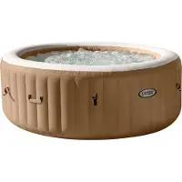 Intex 28426 - Whirlpool - PureSPA »Bubble« (rund, sahara tan, Ø196 außen/Ø145cm innen) x 71cm hoch für 4 Personen