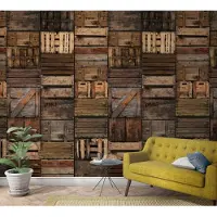 Overig Fototapete 3D-Optik Holz moderne Tapete für Wohnzimmer Schlafzimmer Küche