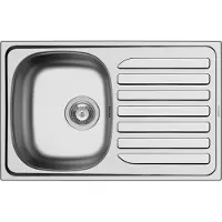 Pyramis Spüle CRETA 1B 1D FLAT Edelstahl / Ausschnitt 735x460 / Edelstahlspüle 1 Becken ohne Hahnloch