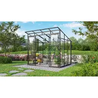 Pergart Vitavia, Aktionsangebot (inkl. 100 Euro Zubehör): Gewächshaus "Playa 5900", schwarz, 5,9 m², 3 mm ESG, 6 mm HKP