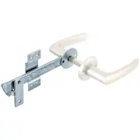 Alberts 213053 Flechtzaun-Einzeltorverschluss, Drücker und Rosette besteht aus Aluminium, galvanisch blau verzinkt, Gesamtlänge 170 mm