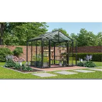 Pergart Vitavia, Aktionsangebot (inkl. 100 Euro Zubehör): Gewächshaus "Zeus Comfort 6200", schwarz, 6,2 m², 3 mm ESG, 10 mm HKP