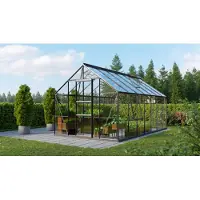 Pergart Vitavia, Aktionsangebot (inkl. 100 Euro Zubehör): Gewächshaus "Meridian 1 11500", schwarz, 11,5 m², 3 mm ESG