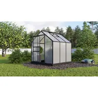 Vitavia Vitavia, Aktionsangebot (inkl. 100 Euro Zubehör): Gewächshaus "Planet 3800" inkl. Fundament, schwarz, 3,8 m², 6 mm HKP