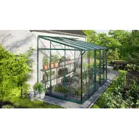 Vitavia Vitavia, Aktionsangebot (inkl. 100 Euro Zubehör): Anlehn-Gewächshaus "Ida 6500", smaragd grün, 6,5 m², 3 mm ESG/6 mm HKP