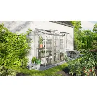 Vitavia Anlehn-Gewächshaus "Ida 1300" aluminium eloxiert 1,3 m² 3 mm ESG