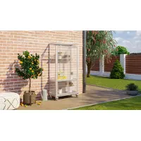 Vitavia Balkongewächshaus "Polis" aluminium eloxiert 4 mm HKP mit Rollfundament