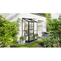Vitavia Anlehn-Gewächshaus "Ida 900" schwarz 0,9 m² 3 mm ESG