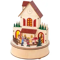 Lumineo Kleines Haus mit Microled, mit Musik und Bewegung, 15x20,3cm.