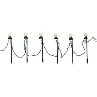 Lumineo LED-Gartenpfahl-Set 6 W Bunt Warmes Weiß 14,5 m 20 Stück
