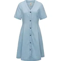 Ragwear Sommerkleid "Kveeda Denim" Außentaschen Eingrifftaschen Sommerliches Minikleid mit Schleife am Rücken