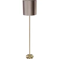 QAZQA Stehleuchte Messing mit Samtschirm Taupe 50cm Simplo