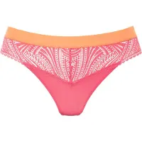 s.Oliver String "Clemence", Damen, Gr. 40/42, orange (koralle), Spitze, Obermaterial: 87% Polyamid, 13% Elasthan, körpernah, Unterhosen String, mit modischem Bund und graphischer Spitze