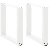 vidaXL Couchtischbeine U-Form 2 Stk. Weiß 50x(42-43) cm Stahl