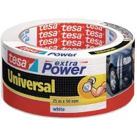 TESA extra Power Universal >60% Recyceltes Plastik Allzweck-Klebeband, 25 m x 50 mm Weiß