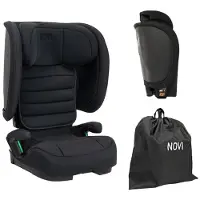 Novi Max i-Size Autositz R129 – 100–150 cm – klappbar – inklusive Transporttasche - Schwarz