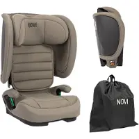 Novi Max i-Size Autositz R129 – 100–150 cm – klappbar – inklusive Transporttasche - Taupe