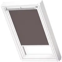 Velux Verdunkelungsrollo uni taupe manuell Rahmen weiß DKL P08 4577SWL