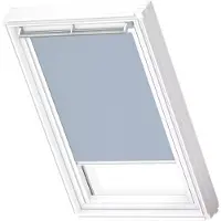 Velux Verdunkelungsrollo uni himmelblau manuell Rahmen weiß DKL M04 4576SWL