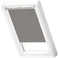 Velux Verdunklungsrollo "DKL 0705SWL" verdunkelnd ohne Bohren in Führungsschienen Stoff grau mit alufarbenen Führungsschienen & Griffleiste