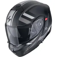 Scorpion EXO-930 Evo Ardens Schwarz Rot Silber Klapphelm Größe XL