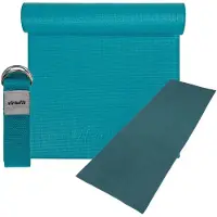VirtuFit Premium Yoga Kit 3-teilig Ocean Green mit Matte, Gurt, Tuch