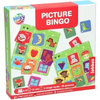 Lobbes Bilder-Bingo Spiel für Kleinkinder, 2-6 Spieler ab 3 Jahren, 4 Bingokarten, 36 Bilder