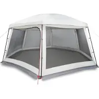 vidaXL Poolzelt mit abnehmbarem Überzelt Netzwänden Grau 618x532cm