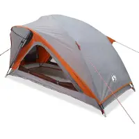 vidaXL Campingzelt 1 Person Grau und Orange Wasserfest