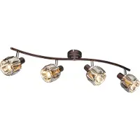 Globo Lighting Strahler Metall bronzefarben, Metall, Glaskristalle, beweglich, LxBxH: 700x315x180mm, exkl. 4x E14 40W 230V