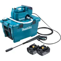 Makita DHW 080 T2K Akku Hochdruckreiniger 36 V ( 2x 18 V ) 80 bar 380 l/h Brushless + 2x Akku 5,0 Ah - ohne Ladegerät