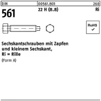 Industrial Quality Supplies Sechskantschraube DIN 561 m.Zapfen AM 6 x 16 22 H (8.8)
