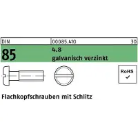Industrial Quality Supplies Flachkopfschraube DIN 85/ISO 1580 Schlitz M 3 x 5 4.8 galvanisch verzinkt