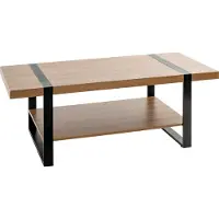 Haku Couchtisch eiche, schwarz - Metall, Spanplatte, B/H/T: 120x45x60 cm