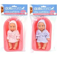 DOLLSWORLD idee+spiel Badepuppe mit Wanne 17cm