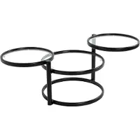 Haku Couchtisch schwarz - Metall, Sicherheitsglas 5 mm, B/H/T: 58-140x43x50 cm