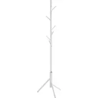 Haku Garderobenständer , 8 Haken mit jeweils 5 kg Tragkraft, Ø 480 x H 1730 mm, Stahlrohr lackiert, weiß
