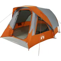 vidaXL Campingzelt 4 Personen Grau und Orange Wasserdicht