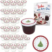 MamboCat 40er Set Sturzglas 230ml Einmachglas + TO-Deckel 82 Weihnachtstraum + Heft