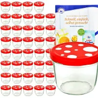 MamboCat 40er Set Sturzglas 230 ml Fliegenpilz rot weiß gepunkteter Deckel inkl. Diamant Gelierzauber Rezeptheft****Vorpackplatz: REGAL C /// PLATZ 106