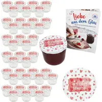 MamboCat 40er Set Sturzglas 230ml Einmachglas Mit Liebe gemacht Deckel DiamantZucker-Heft