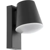 Eglo Außen-Wandlampe Caldiero, 1 flammige Außenleuchte, Wandleuchte aus Stahl und Kunststofff, Farbe: Anthrazit, weiß, Fassung: E27, IP44