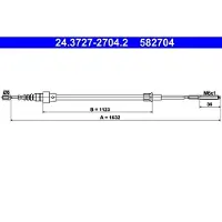 Ate Seilzug Feststellbremse 24.3727-2704.2 für Seat Ibiza II Cordoba