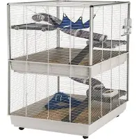 Ferplast Kleintierkäfig Furet Tower - grau: L 80 x B 75 x H 161 cm