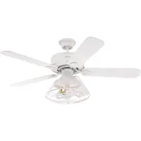 WESTINGHOUSE Barnett Deckenventilator mit Licht, weiß - , Barnett, Weiß, für Wohnzimmer, Holz, Landhaus / Rustikal
