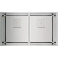 Teka Flex Linea RS15 2C 740, Aufsatzwanne, Rechteckig, Edelstahl, Edelstahl, 2 Becken, Rechteckig