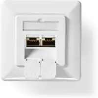 Nedis Netzwerk-Wanddose - Unterputz - 2-Port Port(s) - CAT6 - Gerade - Buchse - Vergoldet - PVC - We